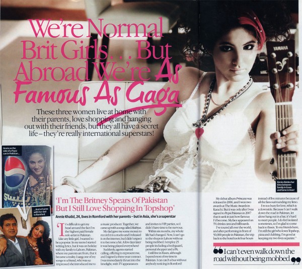 Pakistani Singer Annie Khalid featured in UK Magazine LOOK