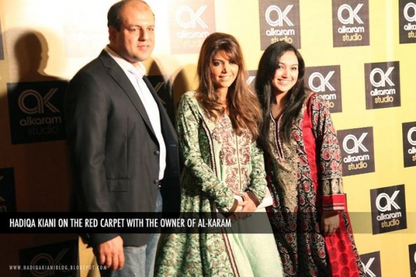 Hadiqa on Red Carpet with Alkaram Fashion Owner