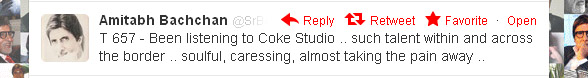 Amitabh Tweet regarding Coke Studio